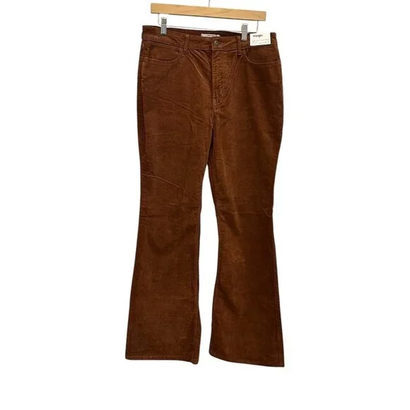 Wrangler Fierce Flare Corduroy Pants Brown High Rise Western Womens Sz 12 NEW - Picture 2 of 7